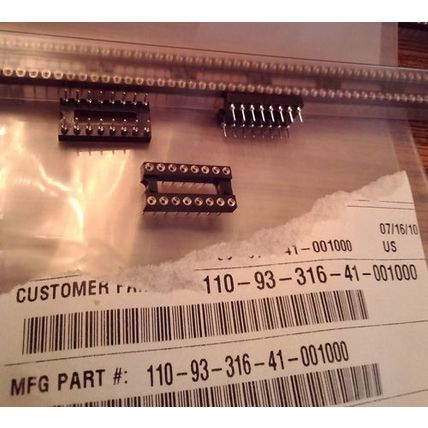Lot of 45: Mill-Max 110-93-316-41-001 DIP Socket 16 POS :: FREE Shipping