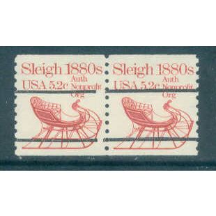 1900a 5.2c Sleigh Fine MNH Dry Gum Gap Pair PreCnx G0824