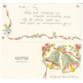 VINTAGE WEDDING CARD 1950 - 60's A.M.DAVIS & Co.