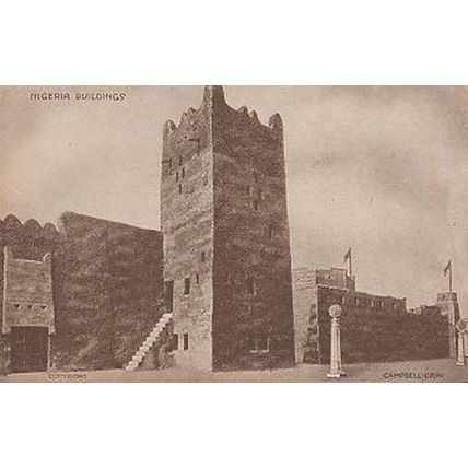 Nigeria Gold Coast Buildings Franco Exhibition Postcard Mint
