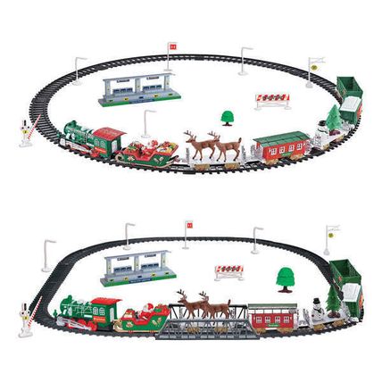 Christmas Train Set Santa's Choo Choo 41 pc Batt Power w/Working Light & Sound
