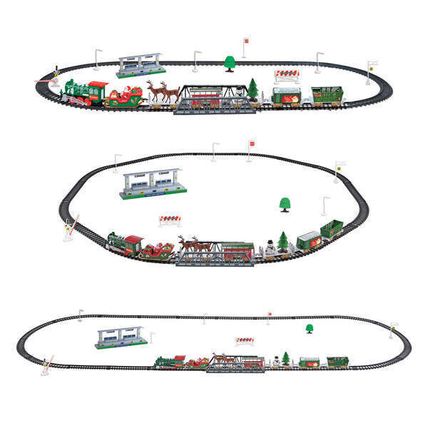 Christmas Train Set Santa's Choo Choo 41 pc Batt Power w/Working Light & Sound