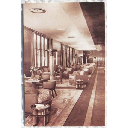 c.1980s PC The Queen Mary, Cabin Long Gallery, 1936