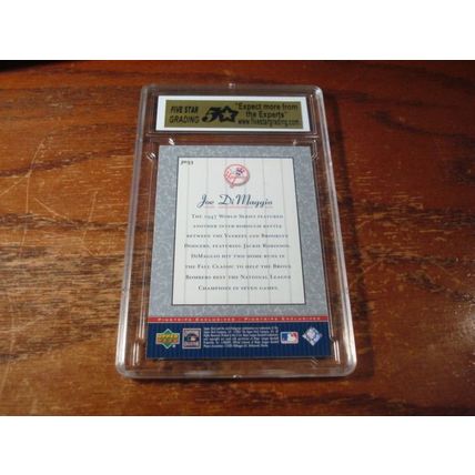2001 Upper Deck, Pinstripe Exclusive, Graded Mint 9, JOE DiMAGGIO, HOF, Yankees