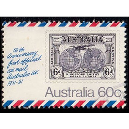 Australia 1981 Air Mail 60c Used Stamp stamp on stamp.