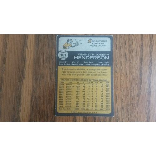1973 Topps Card # 101 Ken Henderson Good (2) San Francisco Giants