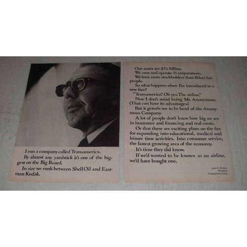 1967 Transamerica Corp. Ad - I Run A Company