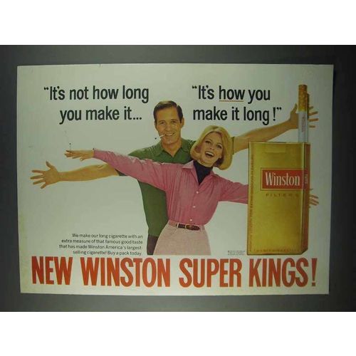 1967 Winston Super Kings Cigarettes Ad - Make it Long