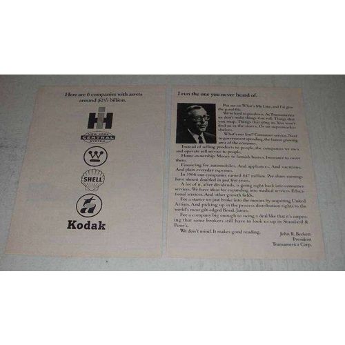 1967 Transamerica Corp. Ad - Companies with Assets