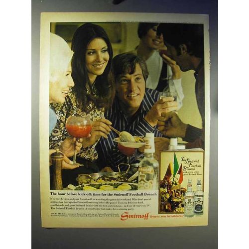 1970 Smirnoff Vodka Ad - Football Brunch