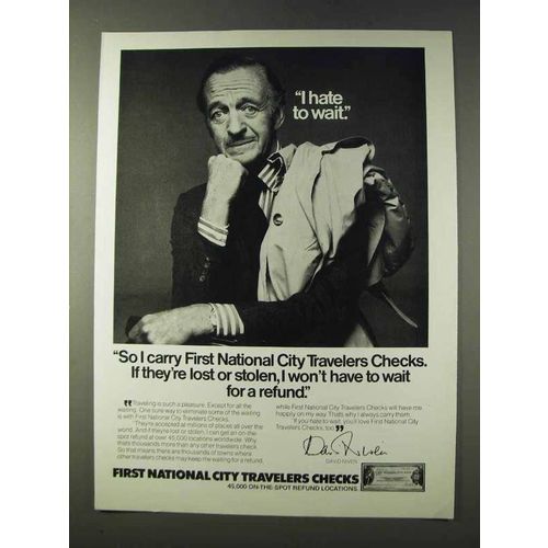 1976 First National City Checks Ad - David Niven