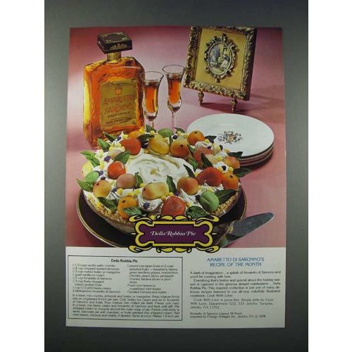1978 Amaretto Di Saronno Liqueur Ad - Della Robbia Pie