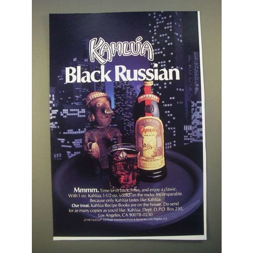 1987 Kahlua Liqueur Ad - Black Russian