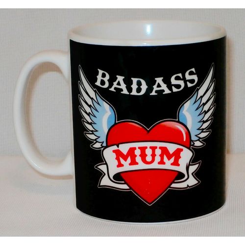 Badass Mum Mug Can PERSONALISE Great Mother's Day Mummy Bad Cup Biker Funny Gift