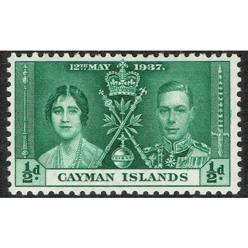 Cayman Islands 1937 Coronation ½d Green SG112 MM