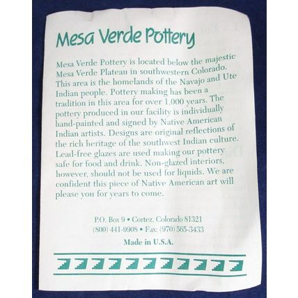 Vintage Mesa Verde Etched Pastel Pottery Vase Signed Native American USA