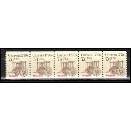 2255 7.6c Carreta Fine MNH Dry Gum PNC 1/5 X2964