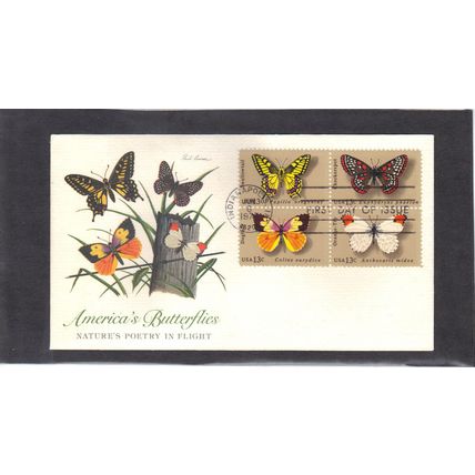 FDC Fleetwood 1712-1715 13c Butterflies (Cachet-U/A) Paul Connor CV42850