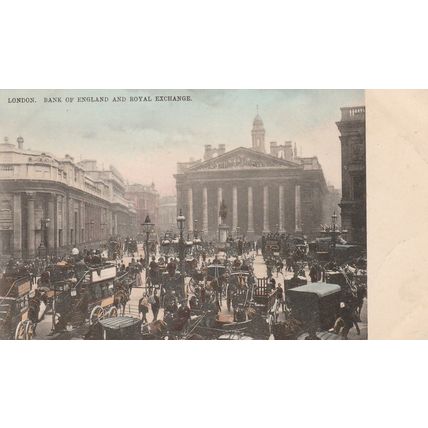 London Bank of England and Royal Exchange, London Postcard (LN791139)