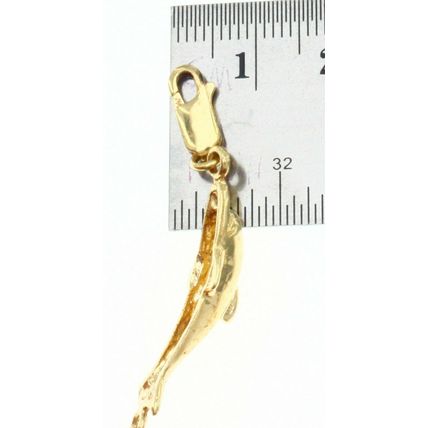 New Real Solid 14 K Yellow Gold Rare Dolphin Bracelet 7 Inch long 11.5 Grams