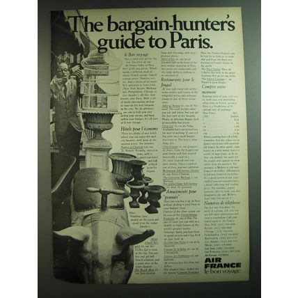1969 Air France Ad - The bargain-hunter's guide to Paris