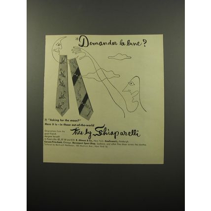 1950 Schiaparelli Ties Ad - Demander la lune?
