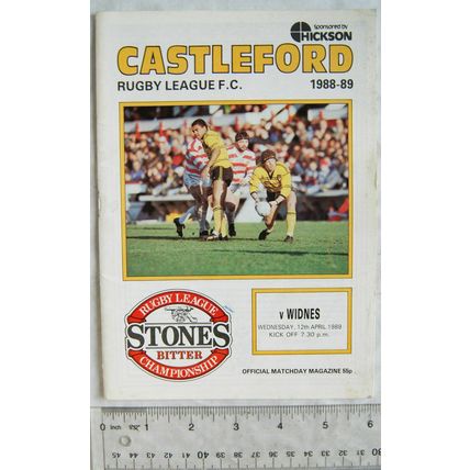 1989 programme Castleford v. Widnes