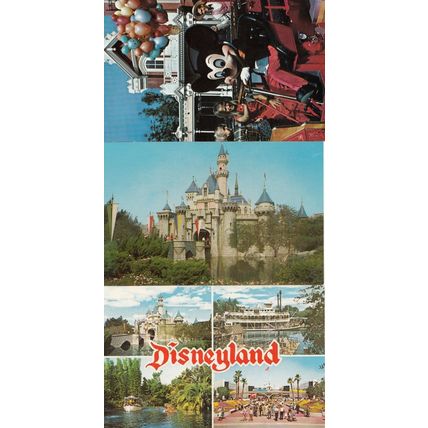 Mickey The Firemouse Chief Mouse In Disneyland Vintage American USA 3x Postcard