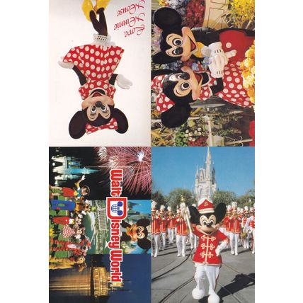 Walt Disney World 4x Mickey Minnie Mouse Postcard s