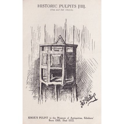 Historic Pulpits Knox's Scottish Edinburgh Old Postcard