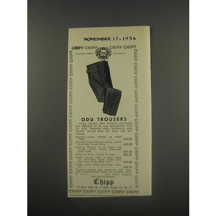 1956 Chipp Fashion Advertisement - Odd trousers