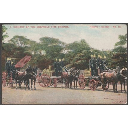A Turnout of the Sheffield Fire Brigade, Yorkshire, c.1905-10 - Scott Russell PC
