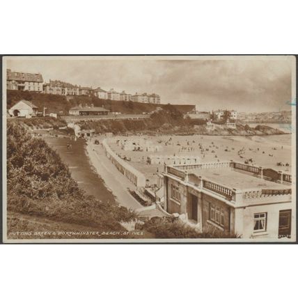 Putting Green & Porthminster Beach, St Ives, Cornwall, 1937 - WH Smith RPPC