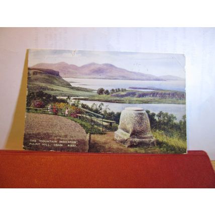 MOUNTAIN INDICATOR, PULPIT HILL, OBAN .. used postcard by Valentine 1953 pm =