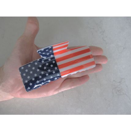 American flag fourth of july acrylic hair claw clip