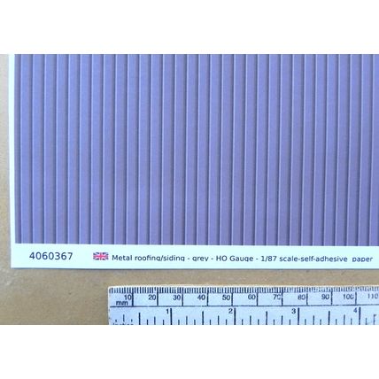 Papier de toiture – toiture/parement en métal gris – jauge HO – échelle 1:87