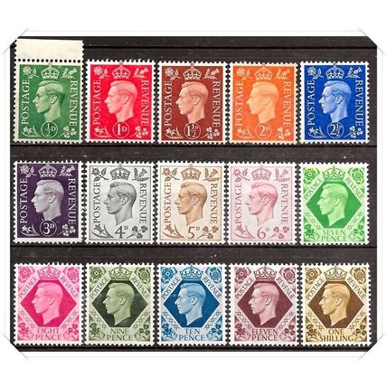 KGVI, 1937-47 SG462-475 ½d-1s, Dark Colours Set Mounted Mint hrd2a
