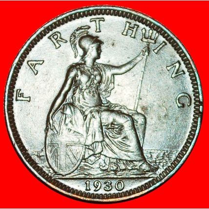 MISTRESS OF SEAS: GREAT BRITAIN ★ FARTHING 1930! GEORGE V★LOW START★NO RESERVE