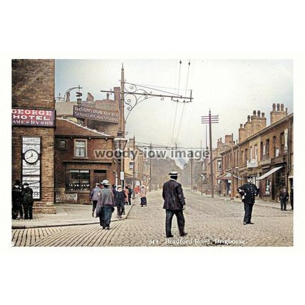 ptc5016 - Yorks - George Hotel & Bradford Road in Brighouse c1910 - print 6x4