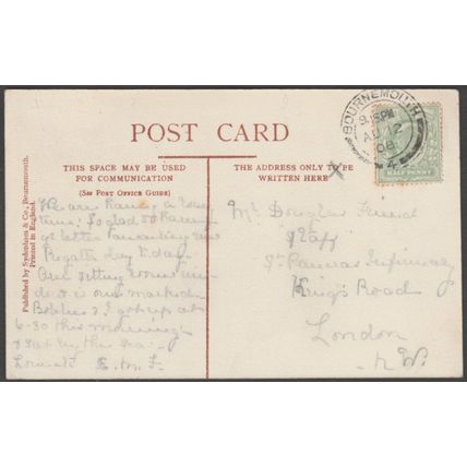 Bournemouth from the Pier, Hampshire, 1908 - Sydenham & Co Postcard