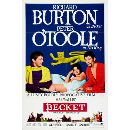 BECKET 1964 Richard Burton, Peter O'Toole US 1-SHEET POSTER