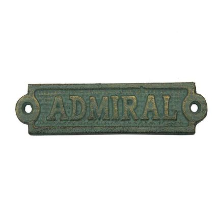 Pack Of 2] Antique Seaworn Bronze Cast Iron Admiral Sign 6""