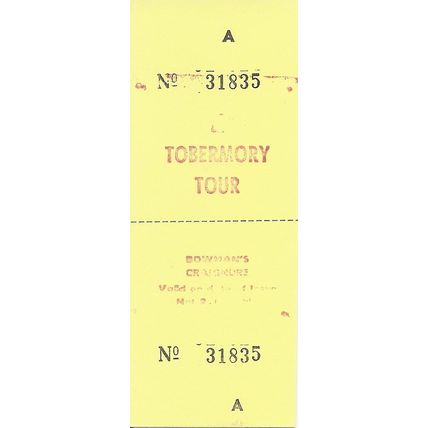 Card Ticket issued by Bowman's Coaches (Mull) Ltd. - Tobermory Tour