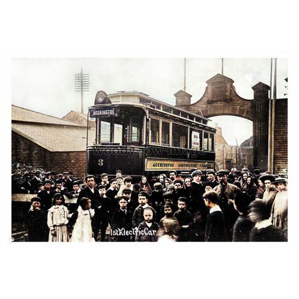 ptc0564 - Accrington , First Electric Tramcar , Lancashire - print 6x4