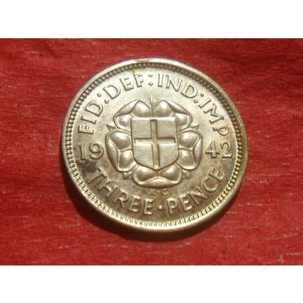 1942 George VI threepence.