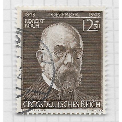 GERMANY 1944 ROBERT KOCH ANTHRAX BACTERIA STUDY 12Pf 38Pf USED Mi 864
