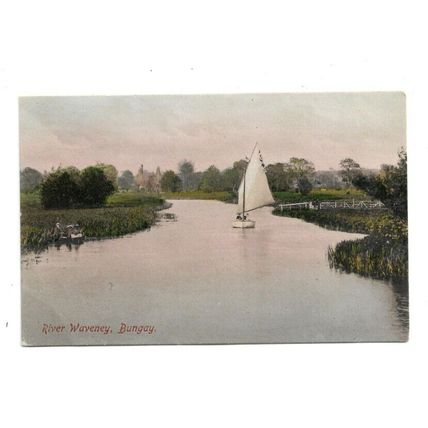 River Waveney, Bungay, Suffolk, Postcard.