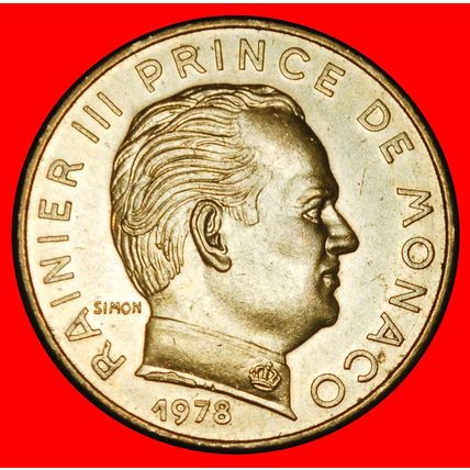 Ⰶ FRANCE 1962-1995: MONACO★20 CENTIMES 1978 UNC MINT LUSTRE★LOW START★NO RESERVE