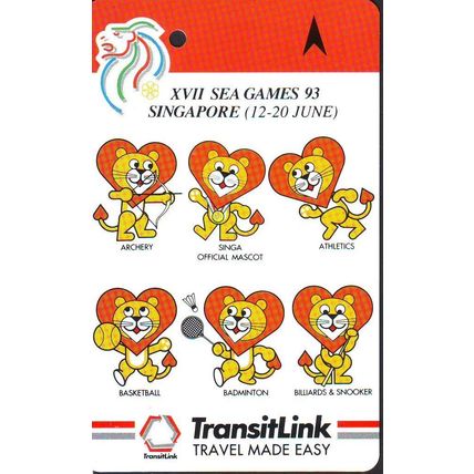 XVII Sea Ganes 93 S'pore Transitlink Train/Bus Card