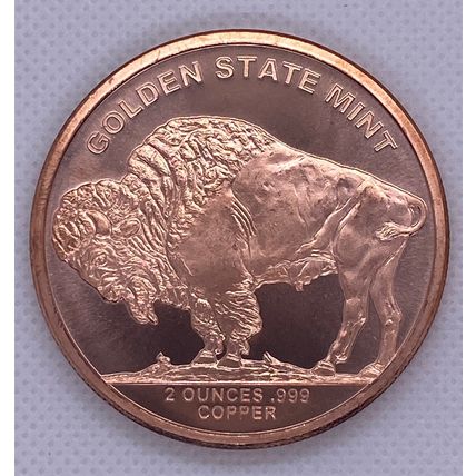 2 Oz Copper Collectible Buffalo Coin 2 AVDP Ounce
